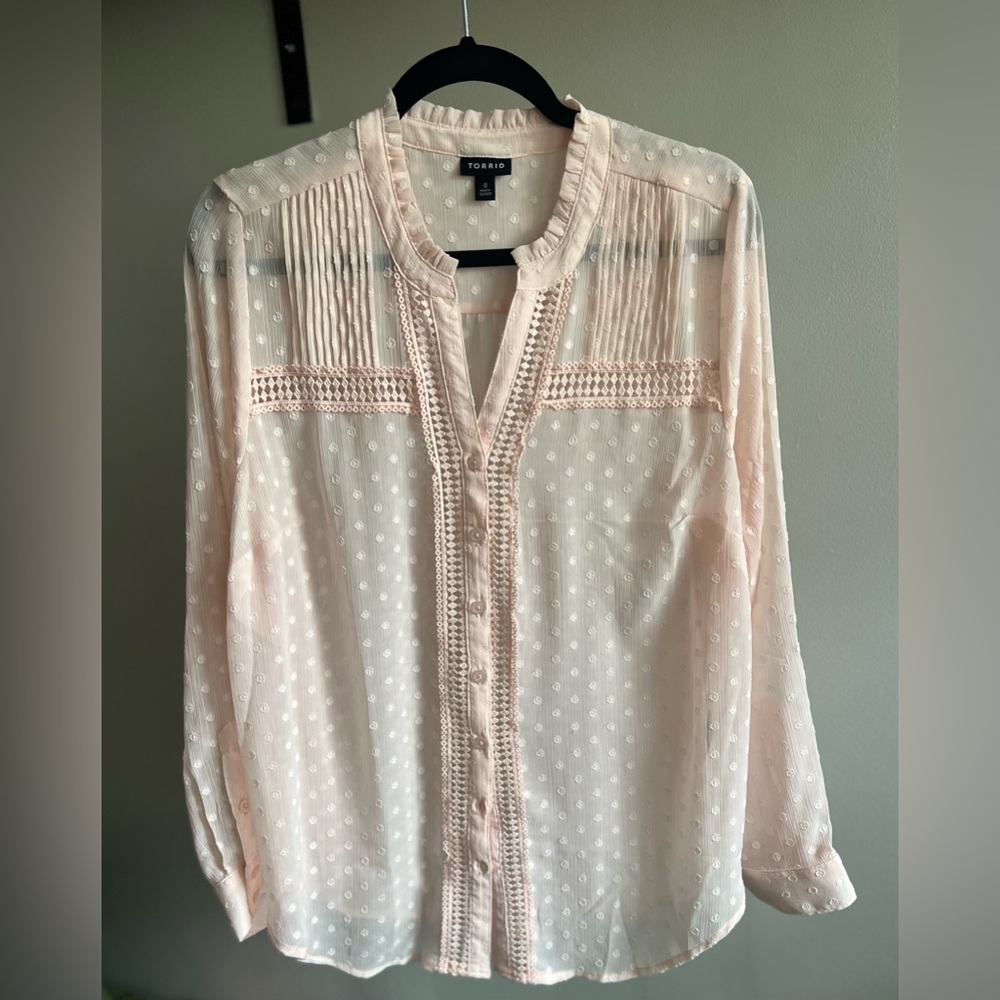 Women’s 0X Torrid Pink Blouse Like New